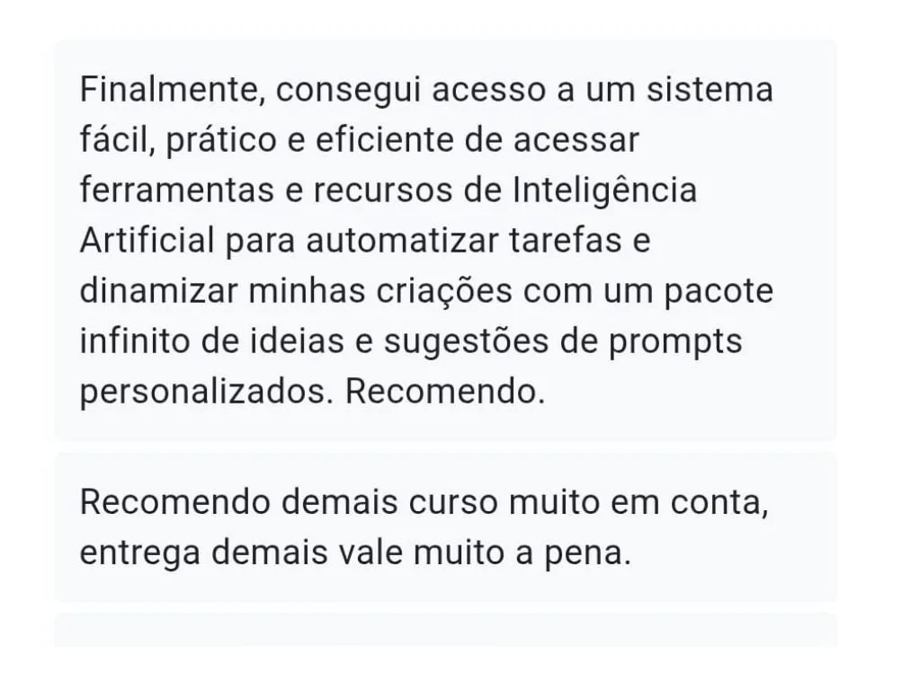 Depoimento de aluno do Mestre dos Prompts 5